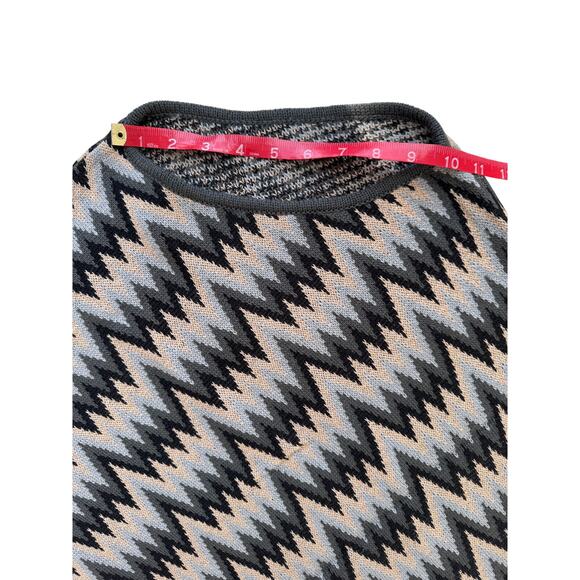 Vintage Missoni Sweater Poncho, Heavy Wool Blend Cape, Y2K Zig Zag, Italy, NWT - Picture 9 of 12